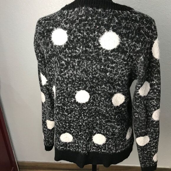 For the Republic Polka Dot Black/White Women’s Pullover Sweater Sz L - Picture 3 of 7